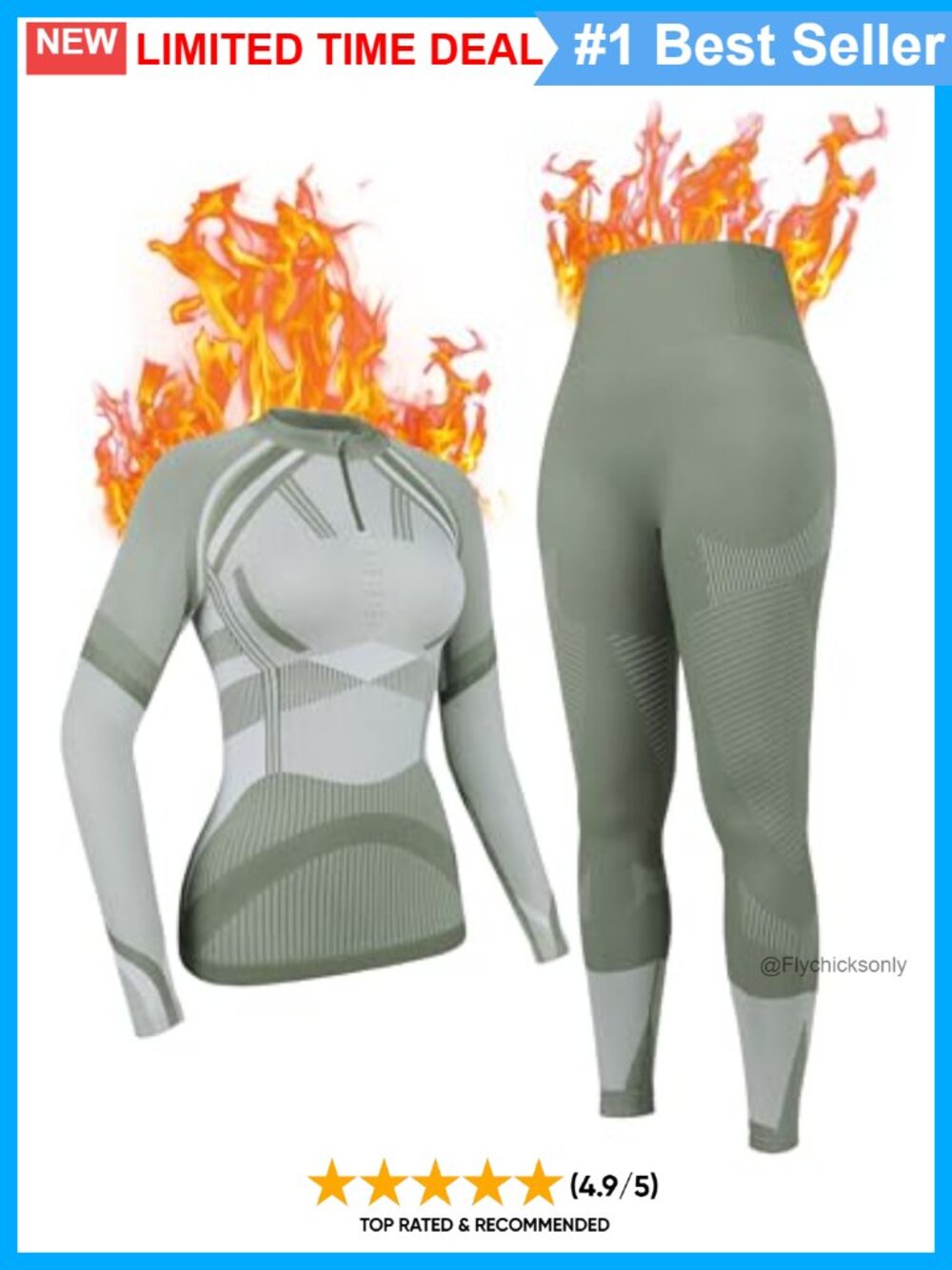 Womens Thermal Underwear Set Quarter-Zip Long Johns Base Layer Nylon Blend
